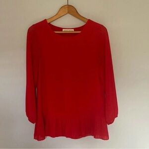 Pants Store Red Long Sleeve Flowy Blouse Size Small
